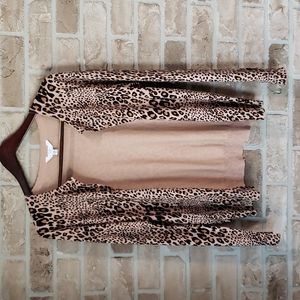 Cardigan Leopard Print Long Sleeve
